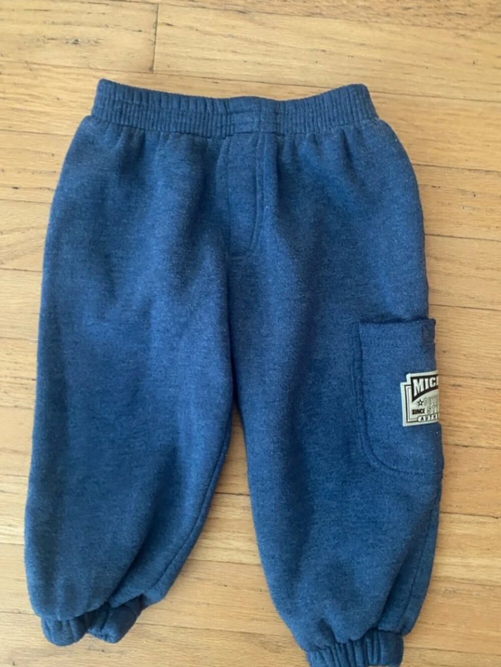Vintage Mickey Navy Blue Kids Jogger Sweatpants with Patch Pocket